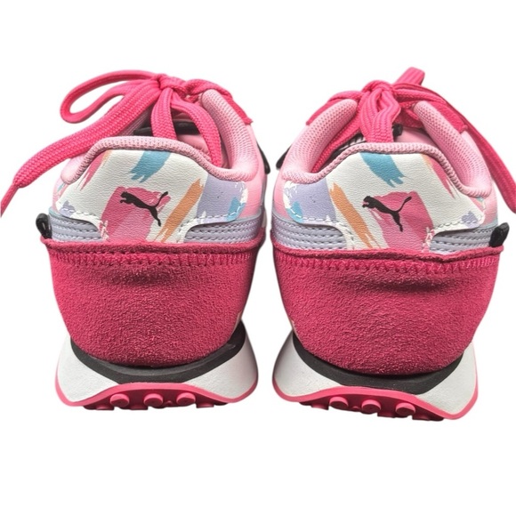 Puma Future Riders Girls Sneakers Size 3C Pink & White - Picture 2 of 9